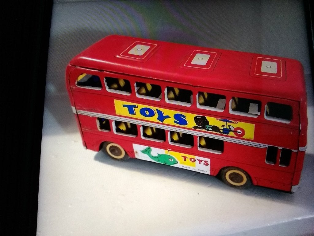 Vintage blikken double Decker bus, Ophalen of Verzenden