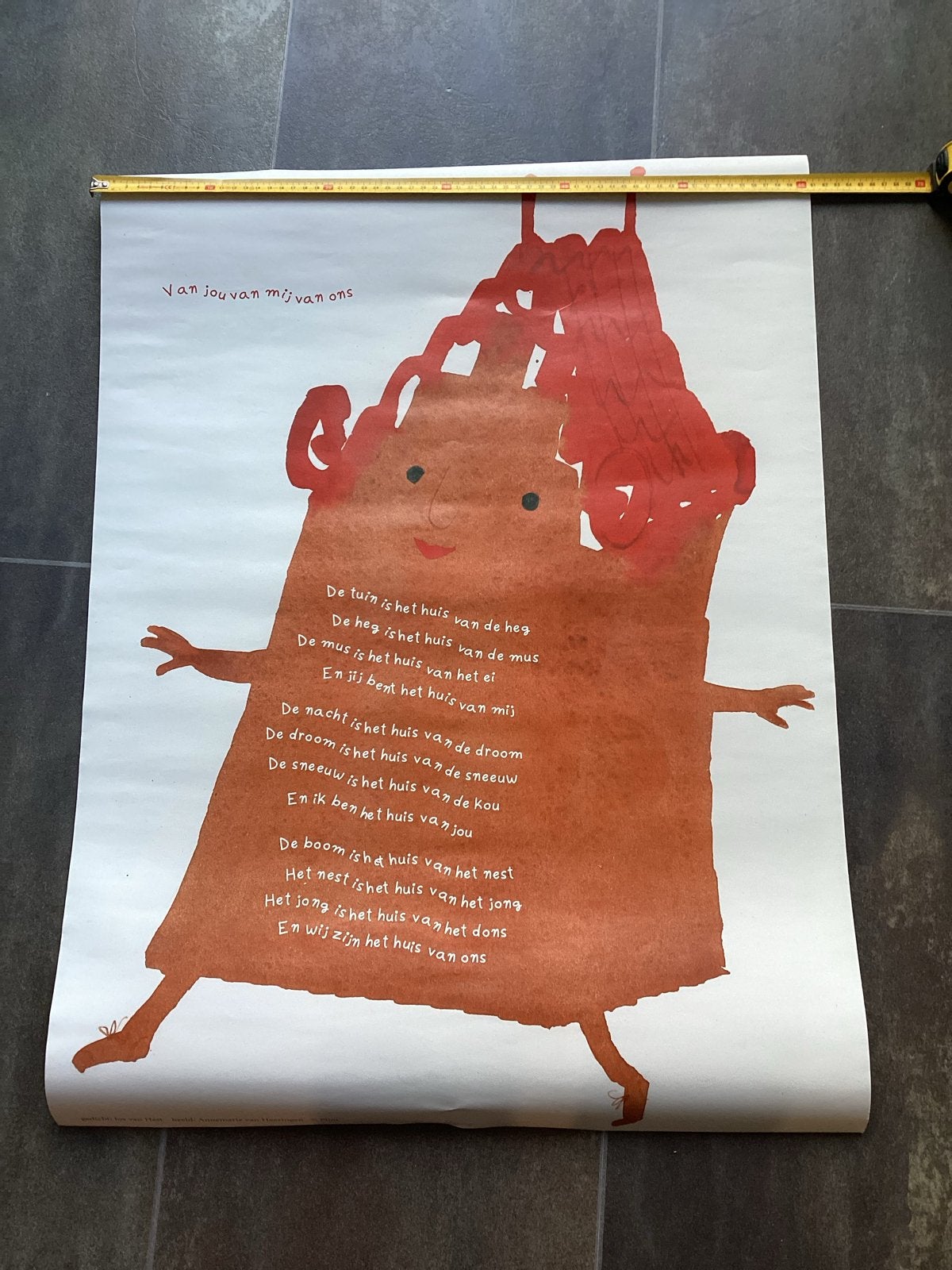 Grote poëzieposter 'Van jou van mij van ons' met koker, Verzamelen, Rechthoekig Staand, Deurposter of groter, Ophalen of Verzenden