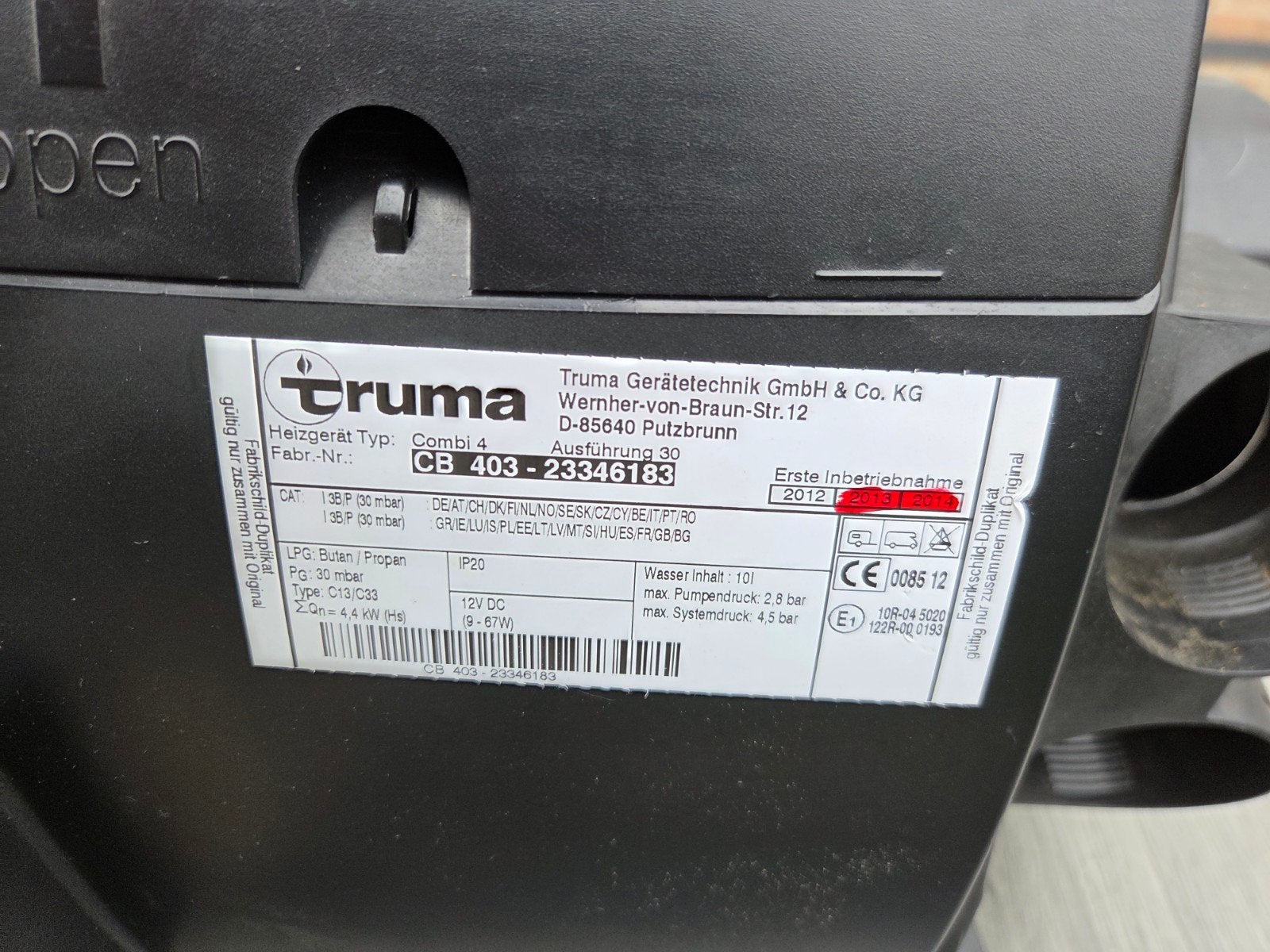 Truma Combi 403 Kachel/Boiler voor Camper/Caravan izgs!, Ophalen, Gebruikt