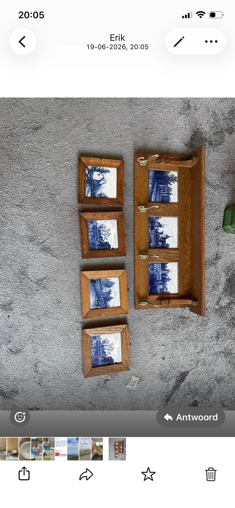 Antieke Delfts Blauwe Tegeltjes en Kapstok, Ophalen
