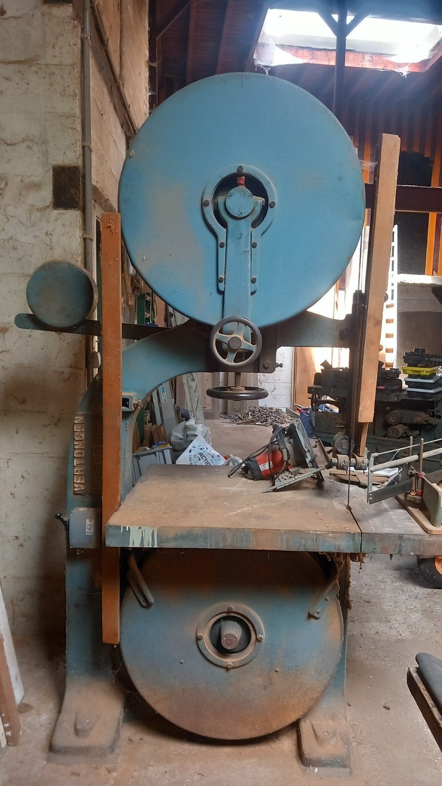 lintzaag vertongen, Doe-het-zelf en Verbouw, Ophalen, Gebruikt, 70 mm of meer, Lintzaag