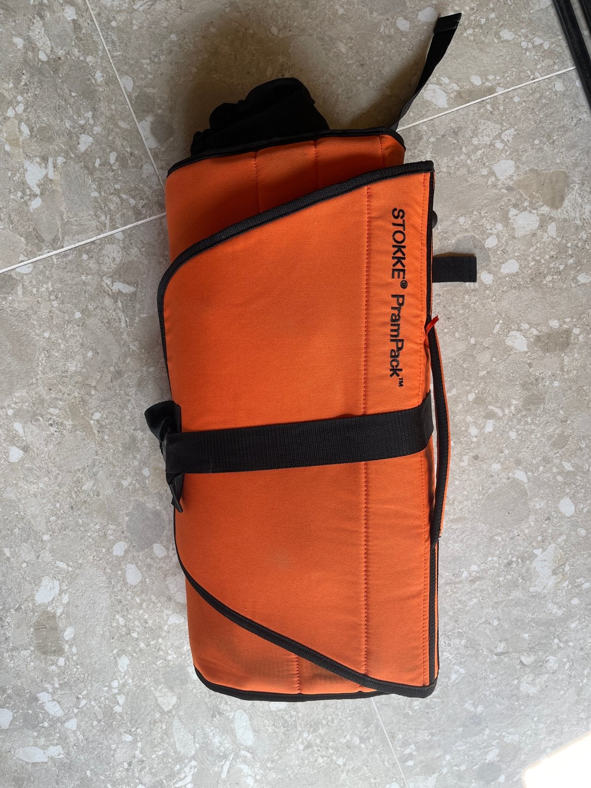 Stokke PramPack - Oranje reistas voor kinderwagen, Ophalen of Verzenden, Gebruikt, Kinderwagen, Overige merken