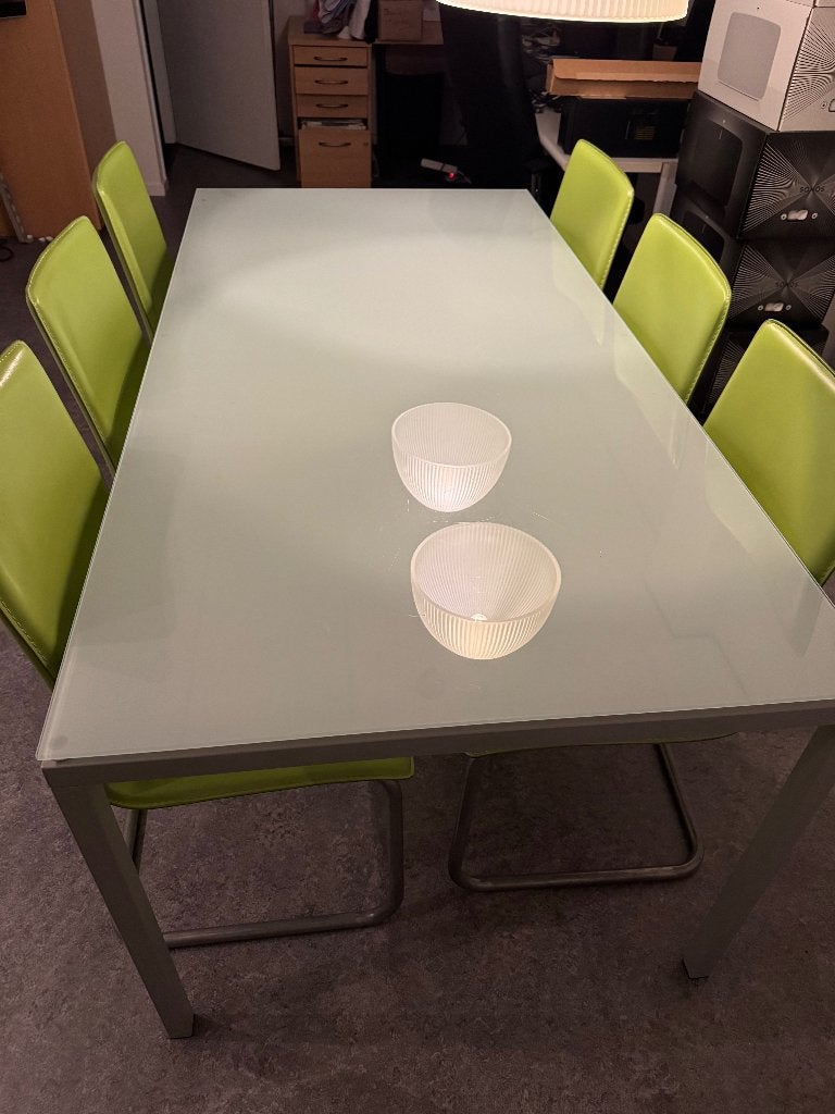 Eettafel en Zes stoelen, Ophalen, Strak tijdloos, 100 tot 150 cm, 200 cm of meer