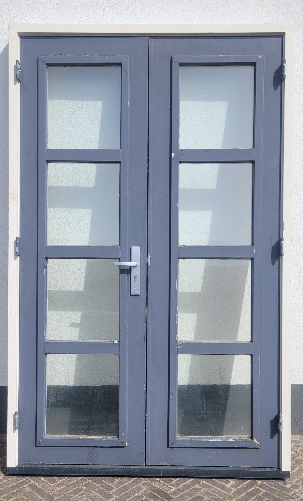 Hardhouten openslaande tuindeuren inclusief kozijn, Doe-het-zelf en Verbouw, Kozijnen en Schuifpuien, Gebruikt, Deurkozijn, Inclusief glas