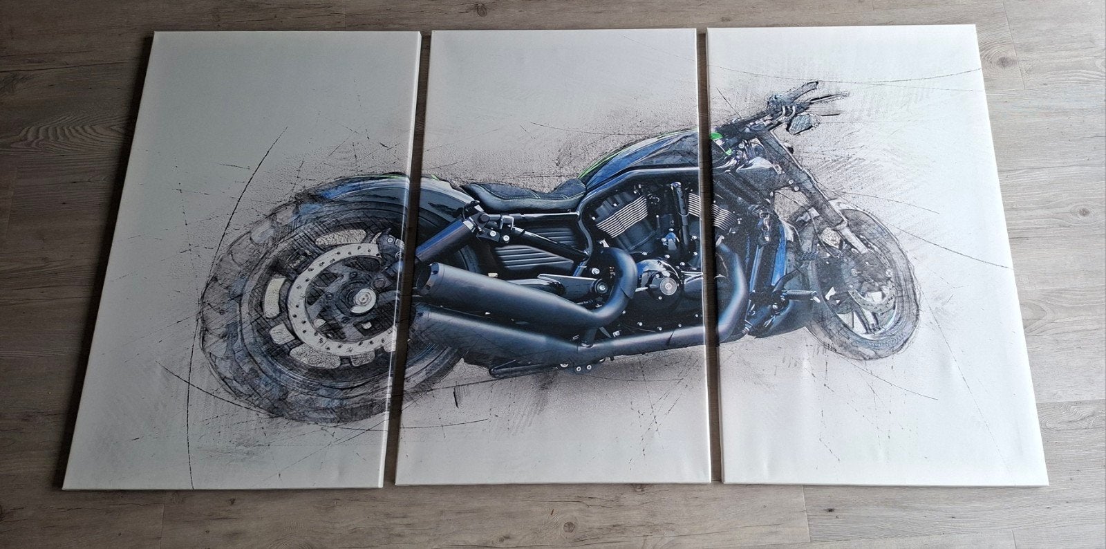 Canvas moterschilderij drieluik, 50 tot 75 cm, Ophalen of Verzenden, Zo goed als nieuw, Schilderij
