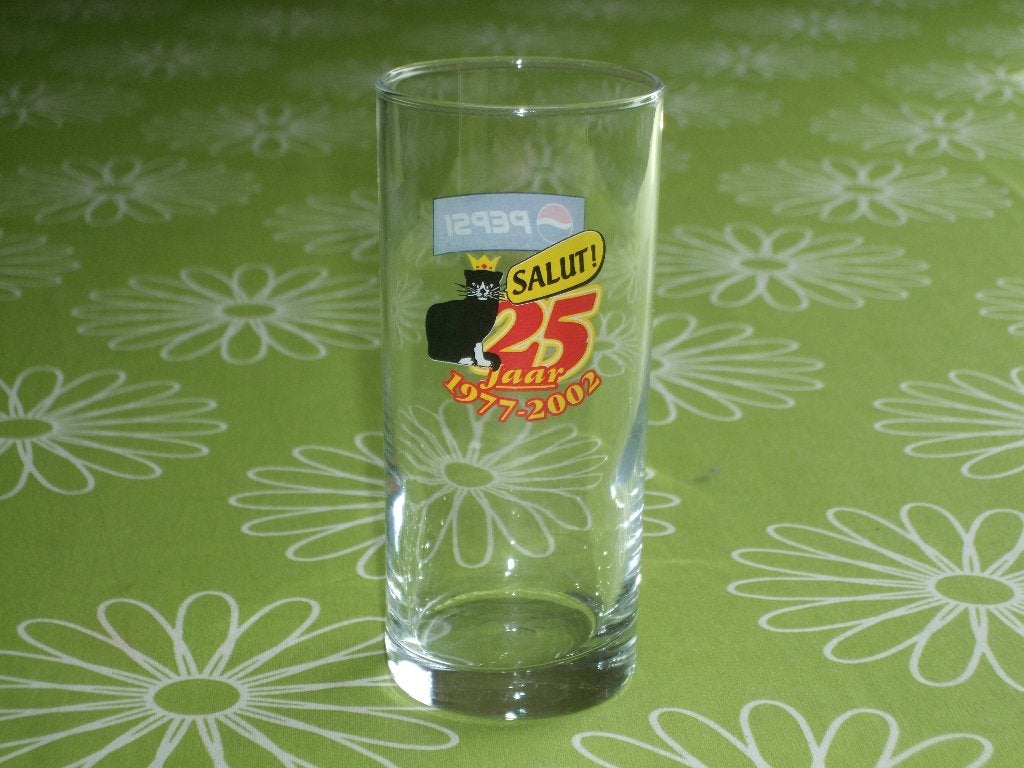 Pepsi Cola glas - 25 jaar café Salut - 1977 / 2002, Ophalen of Verzenden, Zo goed als nieuw