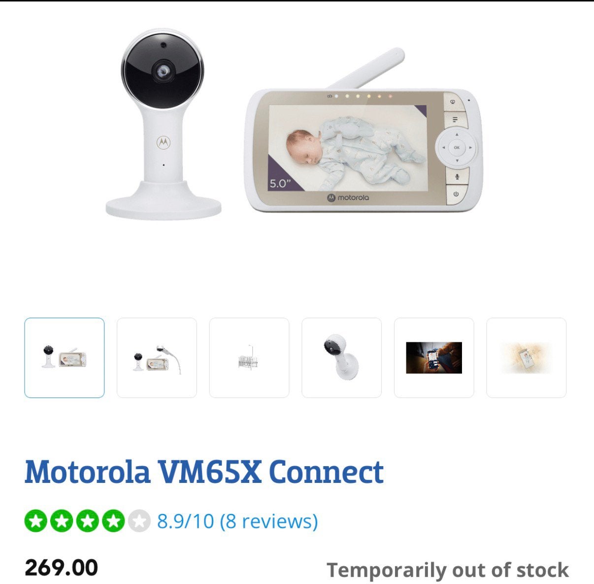 Motorola vm65x connect - babymonitor, Kinderen en Baby's, Ophalen of Verzenden, Zo goed als nieuw, 250 meter of meer, Camera
