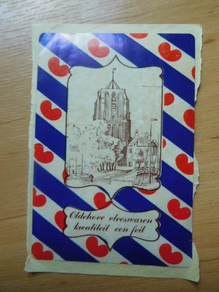 sticker Oldehove vleeswaren kwaliteit een feit friesland, Verzenden, Zo goed als nieuw