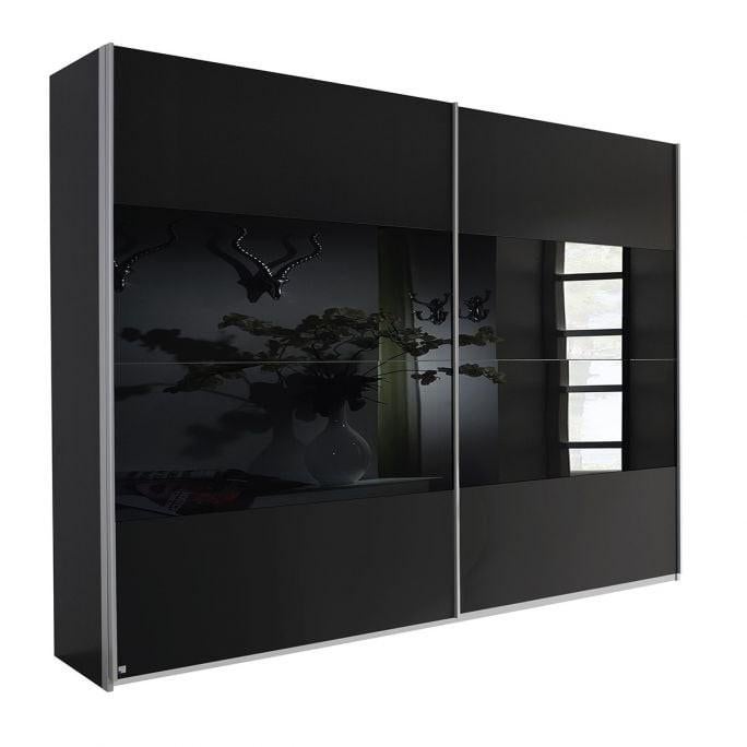Kledingkast zwart, Ophalen of Verzenden, Glas, 200 cm of meer
