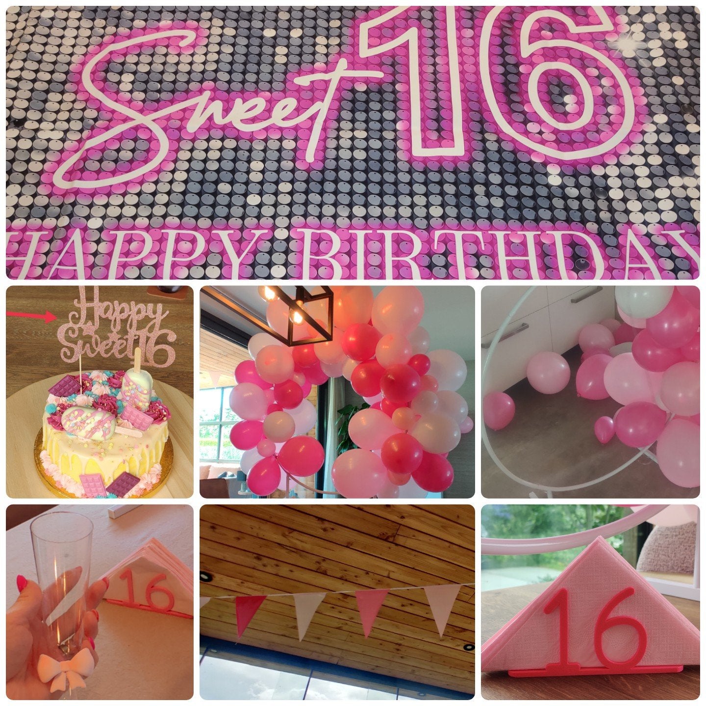 Sweet 16 feest versiering, Hobby en Vrije tijd, Ophalen of Verzenden, Versiering, Verjaardag
