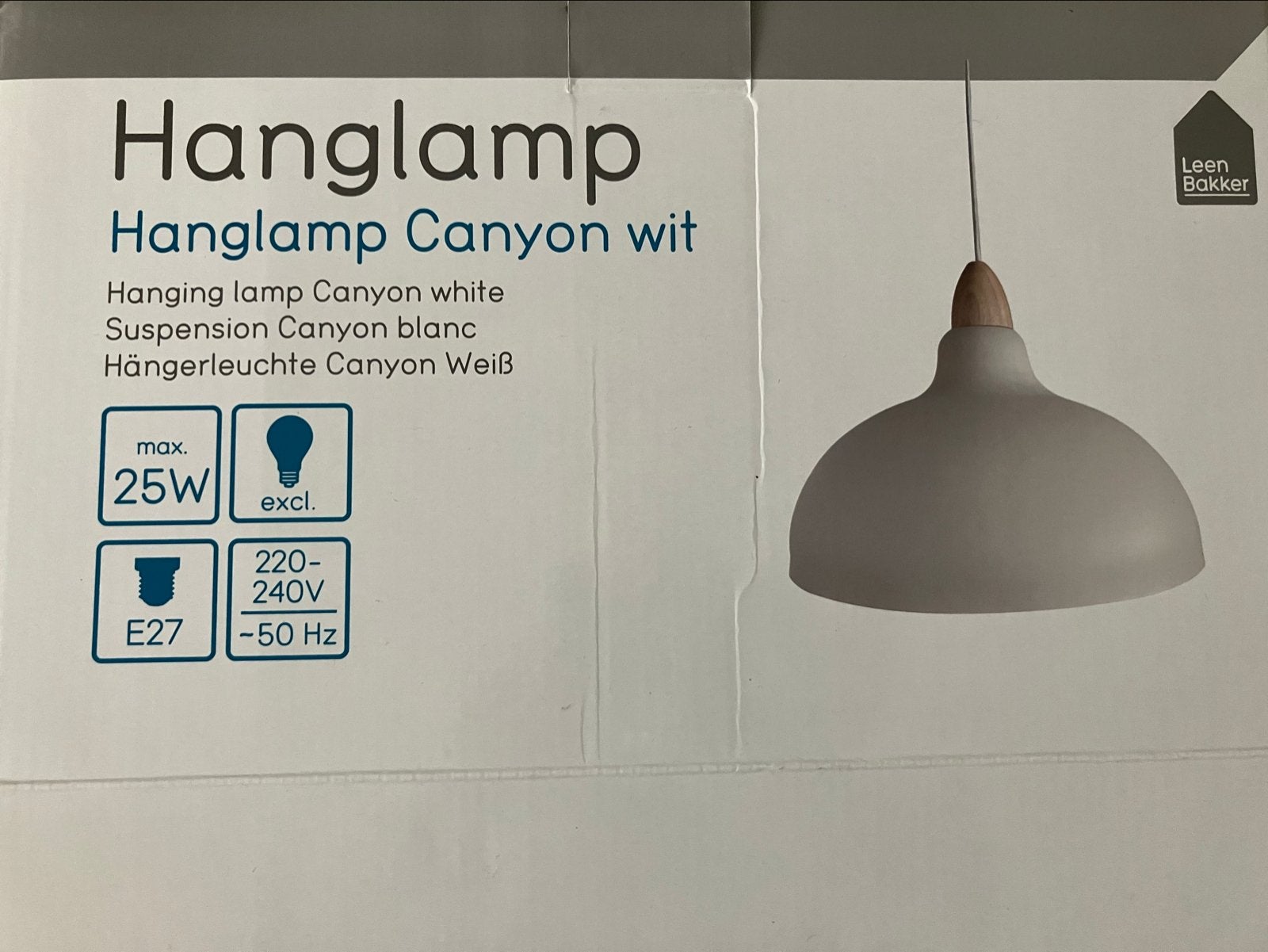Leen Bakker Hanglamp Canyon wit E27, Ophalen of Verzenden, Zo goed als nieuw, Metaal, E27 (groot)