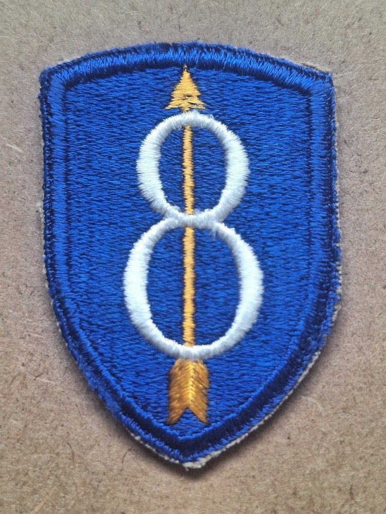 WWII US 8th Infantry Division patch, Verzenden, Amerika, Embleem of Badge