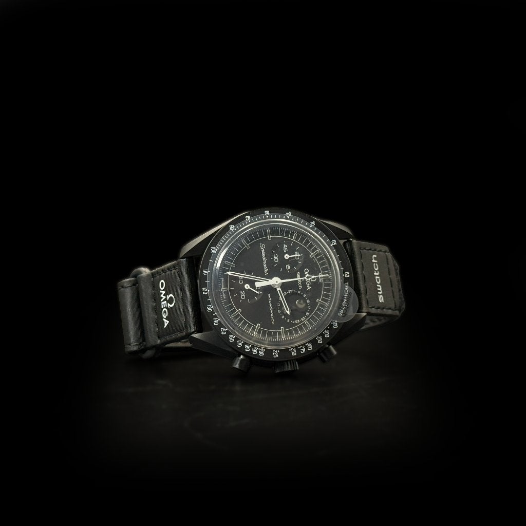 Swatch x OMEGA Mission to Moonphase New Moon Zwart SO33B700, Connect@swatch.nl, Polshorloge, Swatch, Nieuw