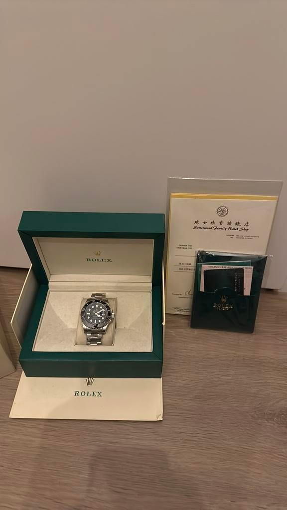 Rolex submariner zwart, Sieraden, Tassen en Uiterlijk, Horloges | Dames, Staal, Polshorloge, Nieuw, Ophalen of Verzenden