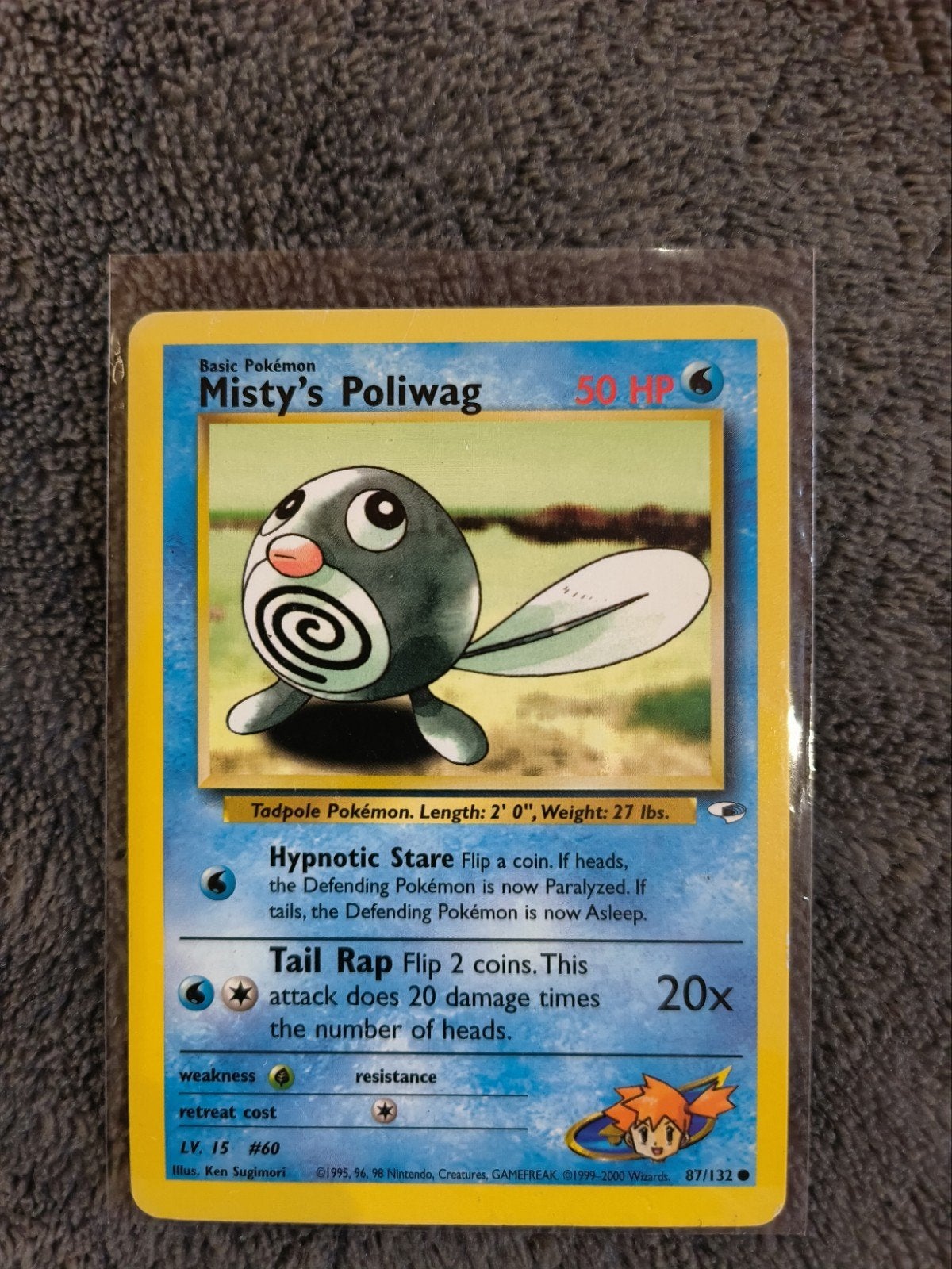 Pokemon: Gym Heroes - Misty's Poliwag 87/132, Ophalen of Verzenden, Gebruikt, Losse kaart