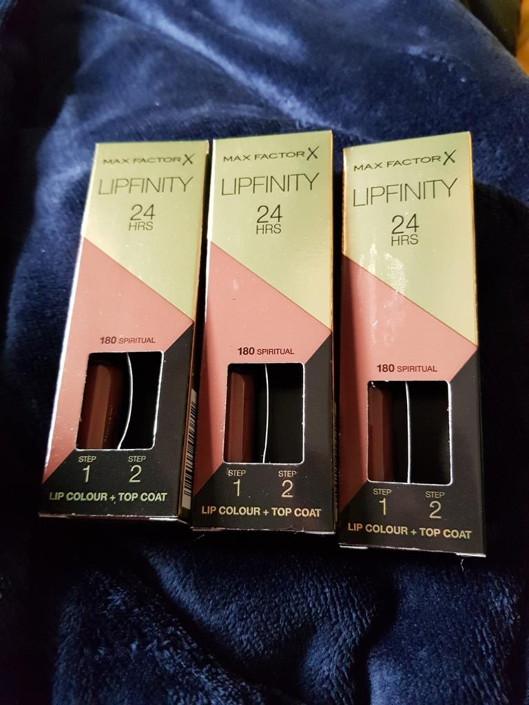 3 stuks maxfactor lipfinity zonder topcoat nr 180, Ophalen of Verzenden, Nieuw, Overige kleuren, Lippen