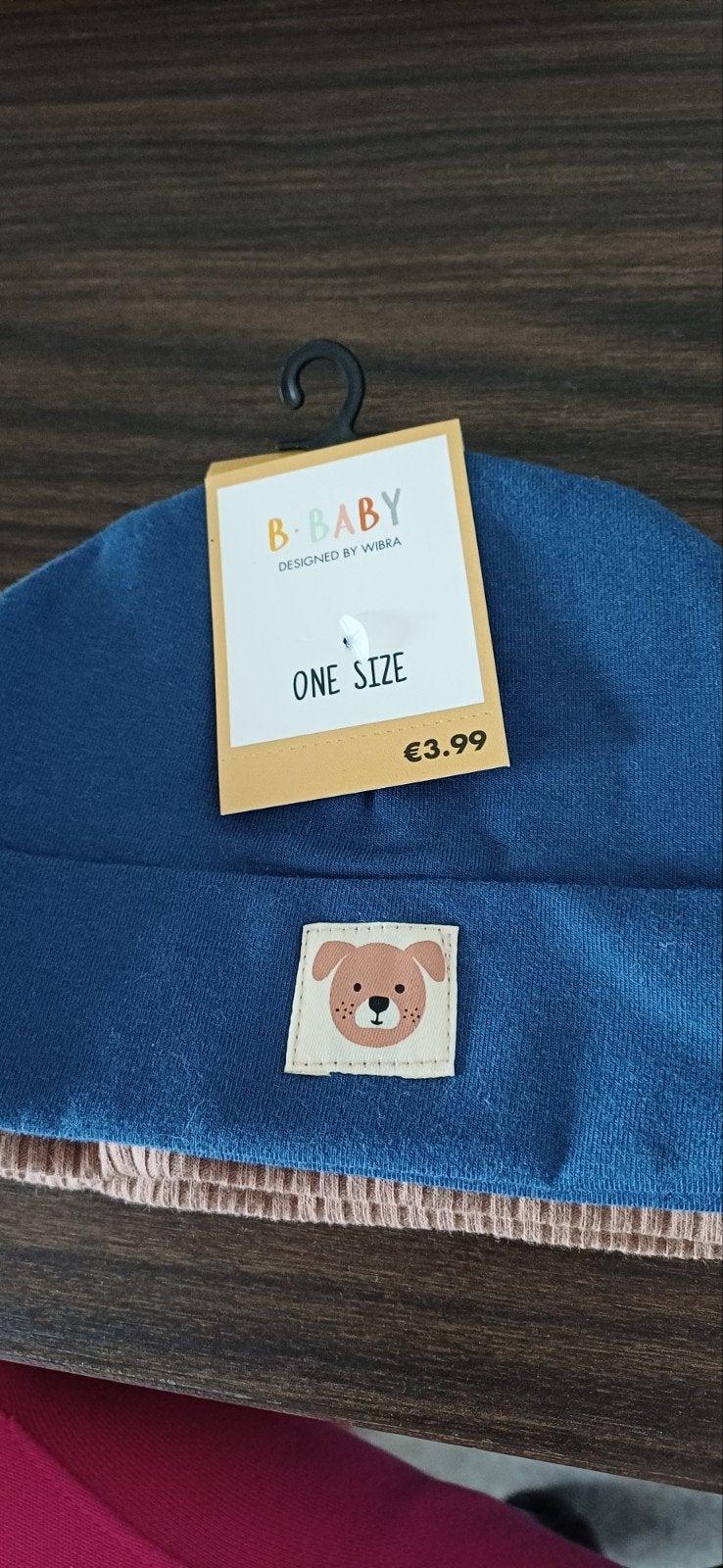 Setje baby mutsjes - Blauw met hondje, Kinderen en Baby's, Babykleding | Mutsen, Sjaals en Wanten, Maat 50, Nieuw, Ophalen of Verzenden