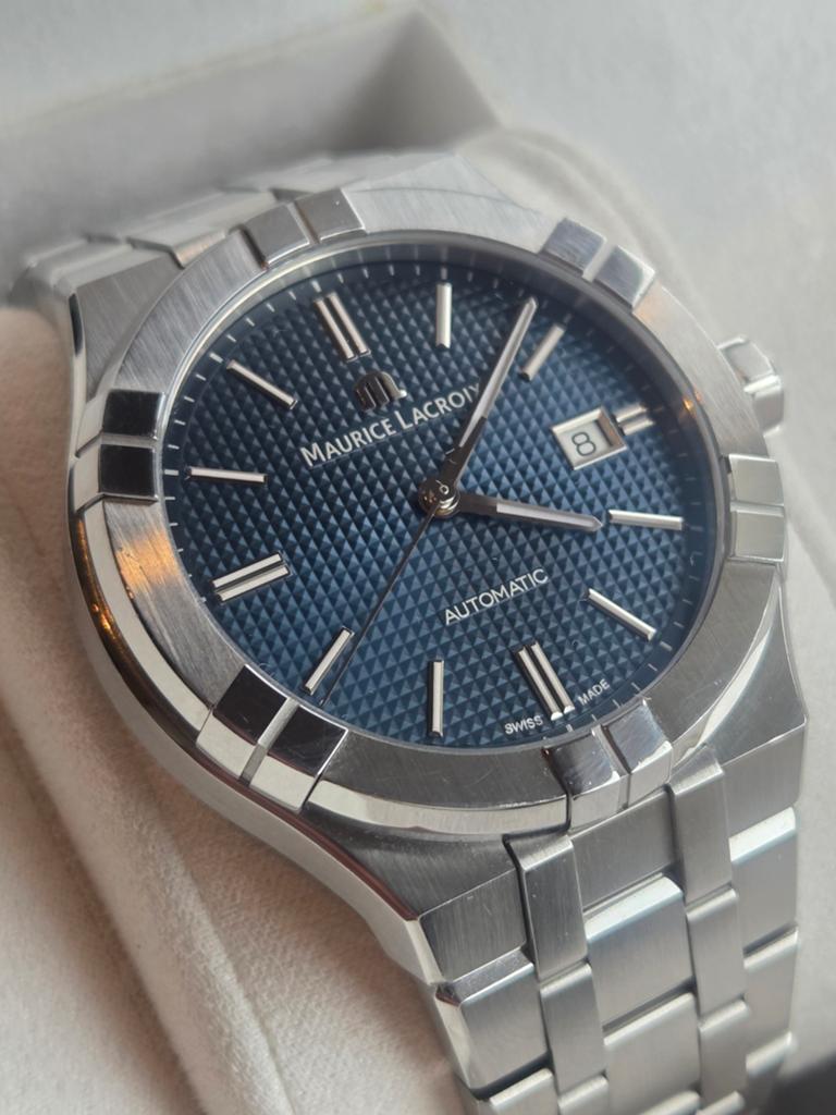 Maurice Lacroix Aikon Automatic Blauw Herenhorloge, Overige merken, Staal, Staal, Polshorloge