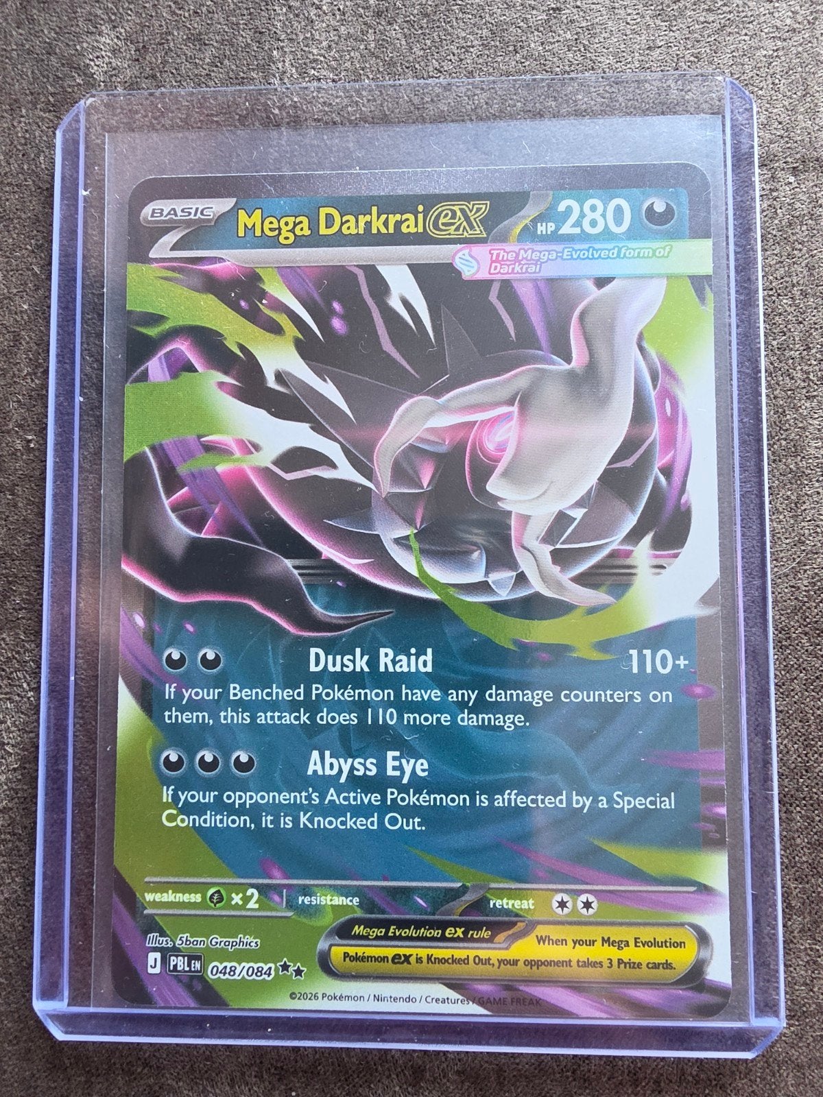 Nieuwe Mega Darkrai EX Pokémon kaart - Goed verpakt, Ophalen of Verzenden, Nieuw, Losse kaart