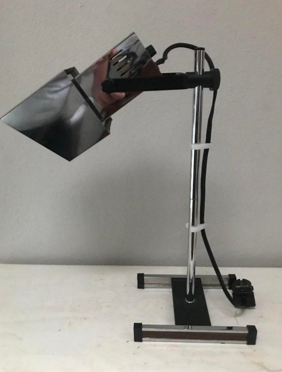 Verchroomde bureaulamp van Robbert Sonneman, Overige typen, Verstelbaar, 43 cm, Ophalen of Verzenden