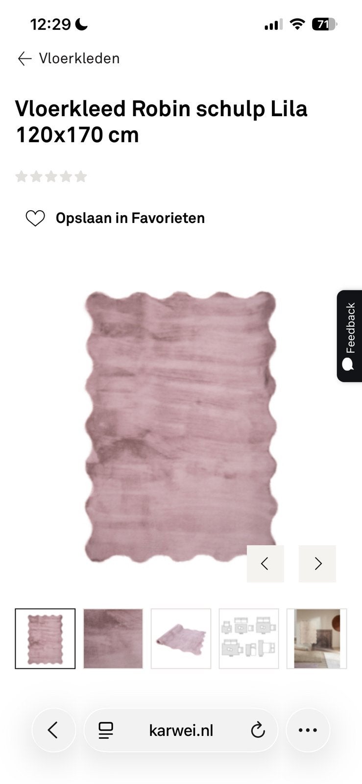 Lila Robin Karwei vloerKleed - 1.7m x 1.2m, Ophalen, Gebruikt, 100 tot 150 cm, Paars