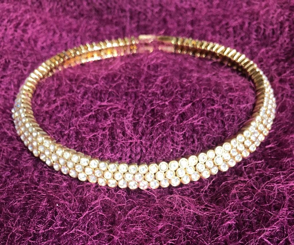 Mooie aparte choker ketting, Overige materialen, Gebruikt, Ophalen of Verzenden, Goud
