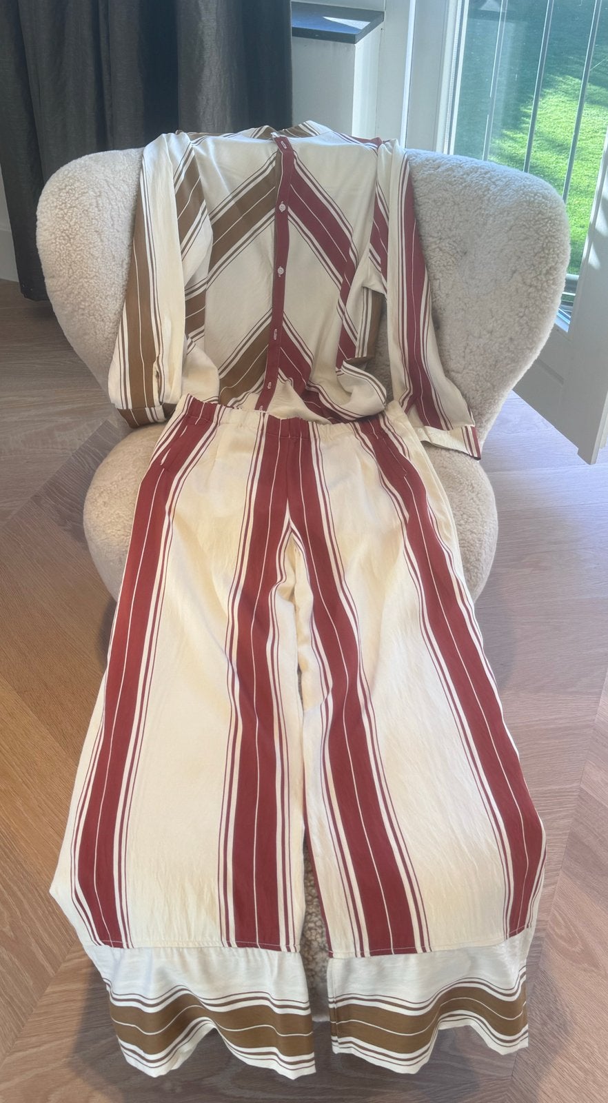 AVDW Ronis gestreepte katoenen broek maat L, Maat 42/44 (L), Nieuw, Lang, Meerkleurig
