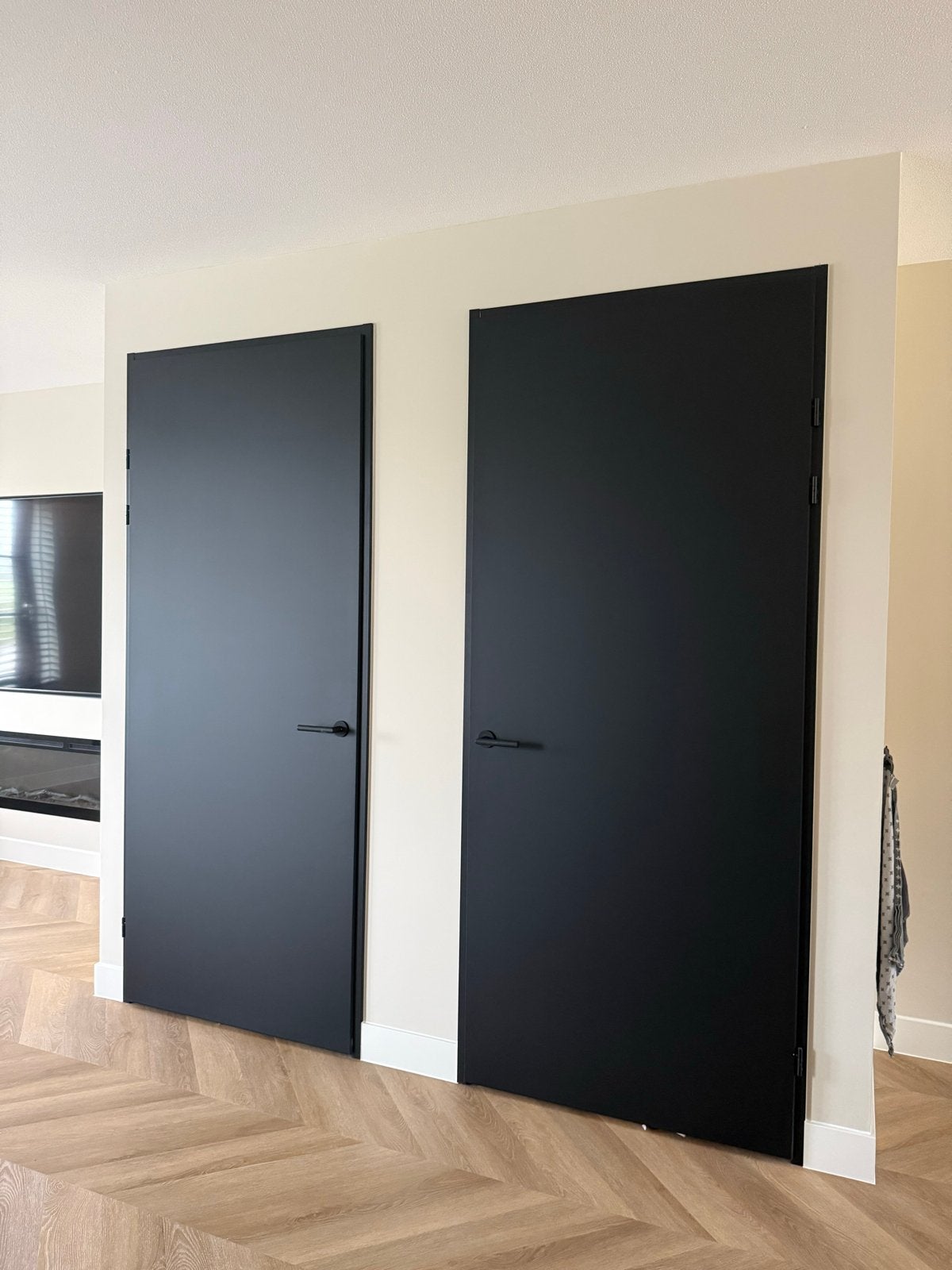 Svedex SL1.0 diep zwart deuren met deurbeslag, Ophalen, 80 tot 100 cm, 215 cm of meer, Binnendeur