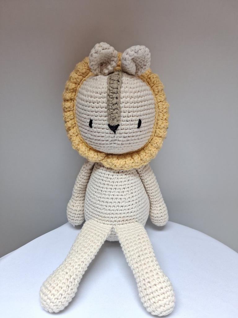 Nieuwe gehaakte leeuw knuffel, Ophalen of Verzenden, Nieuw, Kraamcadeau