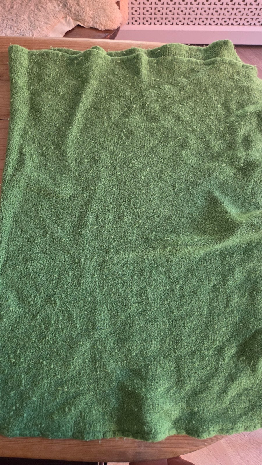 Wollen groene deken voor babybed / ledikant, Groen, Zo goed als nieuw, Ademend, Deken