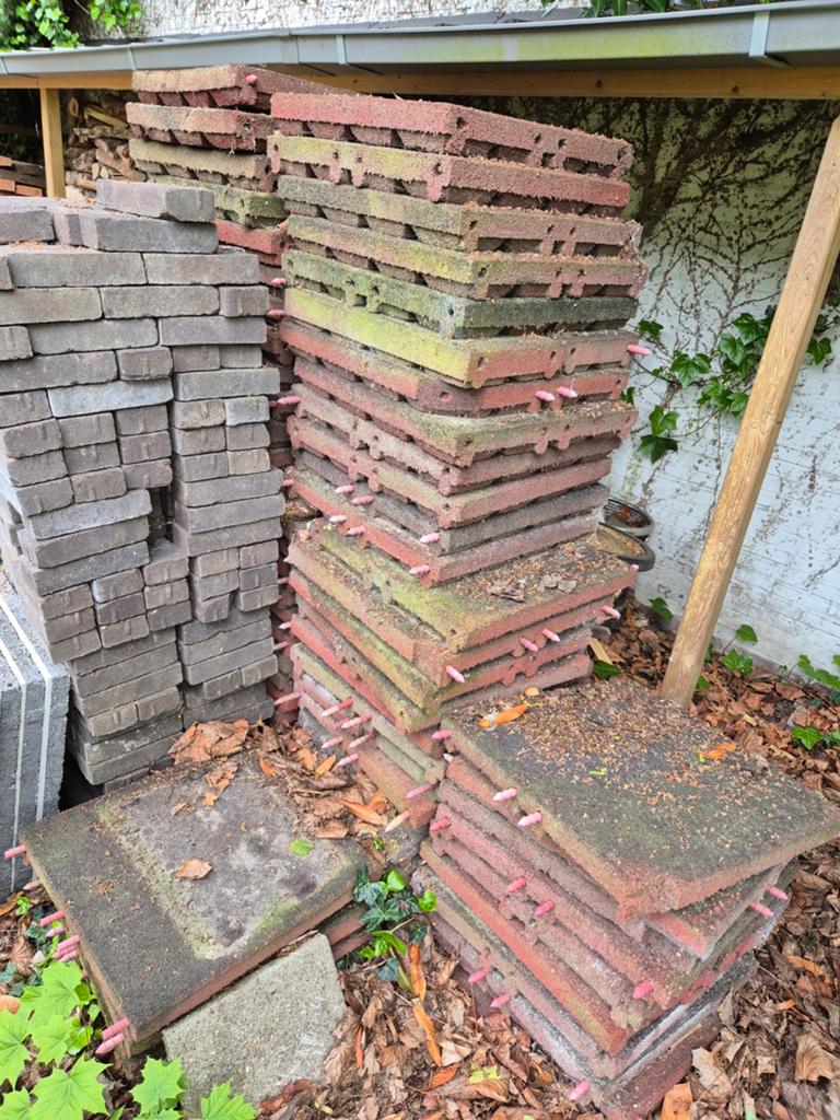 Rubber speel tegels 50x50cm, Tuin en Terras, Ophalen of Verzenden, Rubber, 10 m² of meer, Overige typen