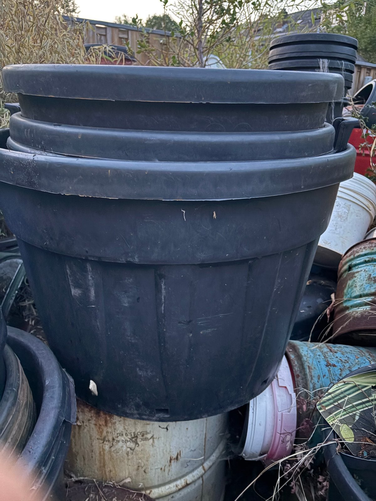 Diverse maten plantenpotten plantenkuip boomcontainer zwart, Kunststof, Gebruikt, 100 cm of meer, .