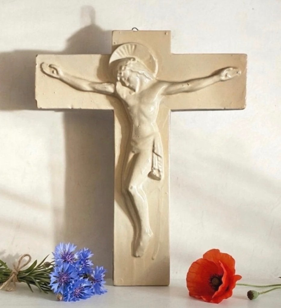 Vintage crucifix - doorleefd, maar met charme!, Antiek en Kunst, Ophalen of Verzenden