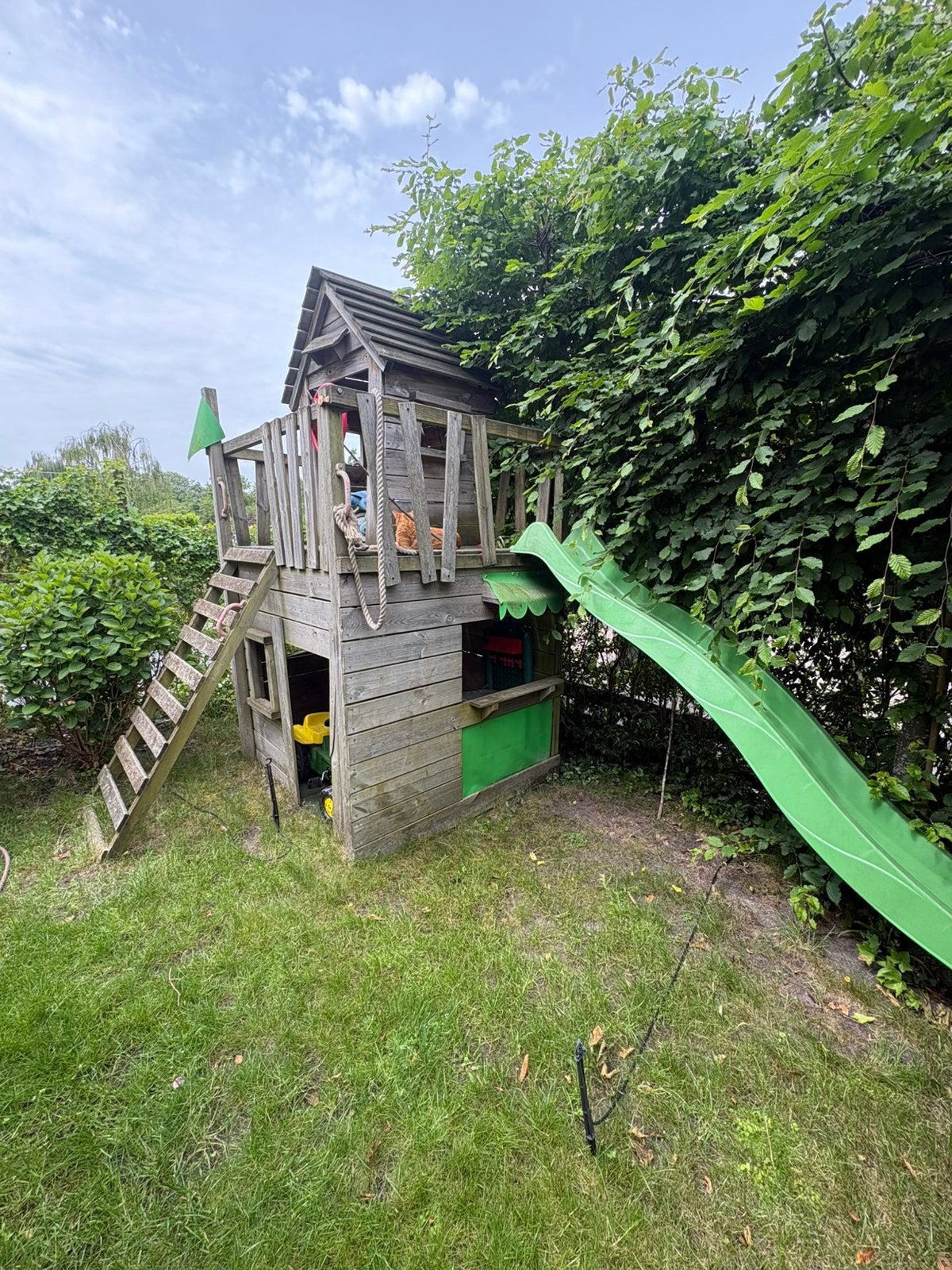 Speelhuisje met glijbaan, Ophalen, Gebruikt, Hout
