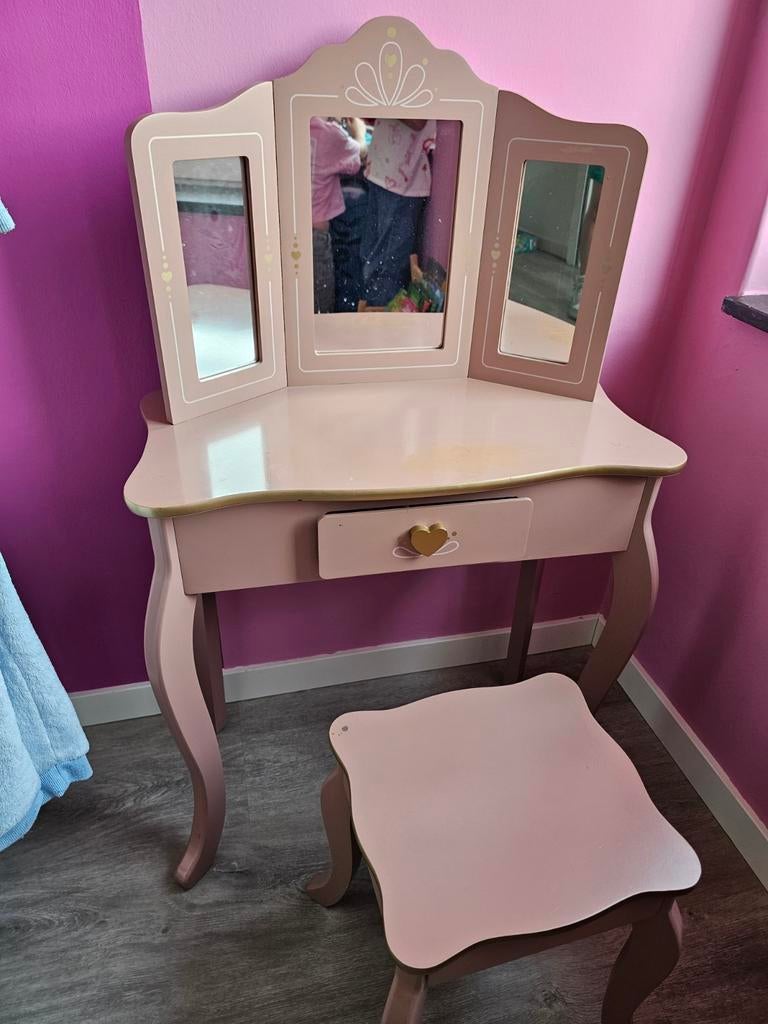 Make-up tafel kind met krukje - Gebruikt, Ophalen, Gebruikt, Tafel