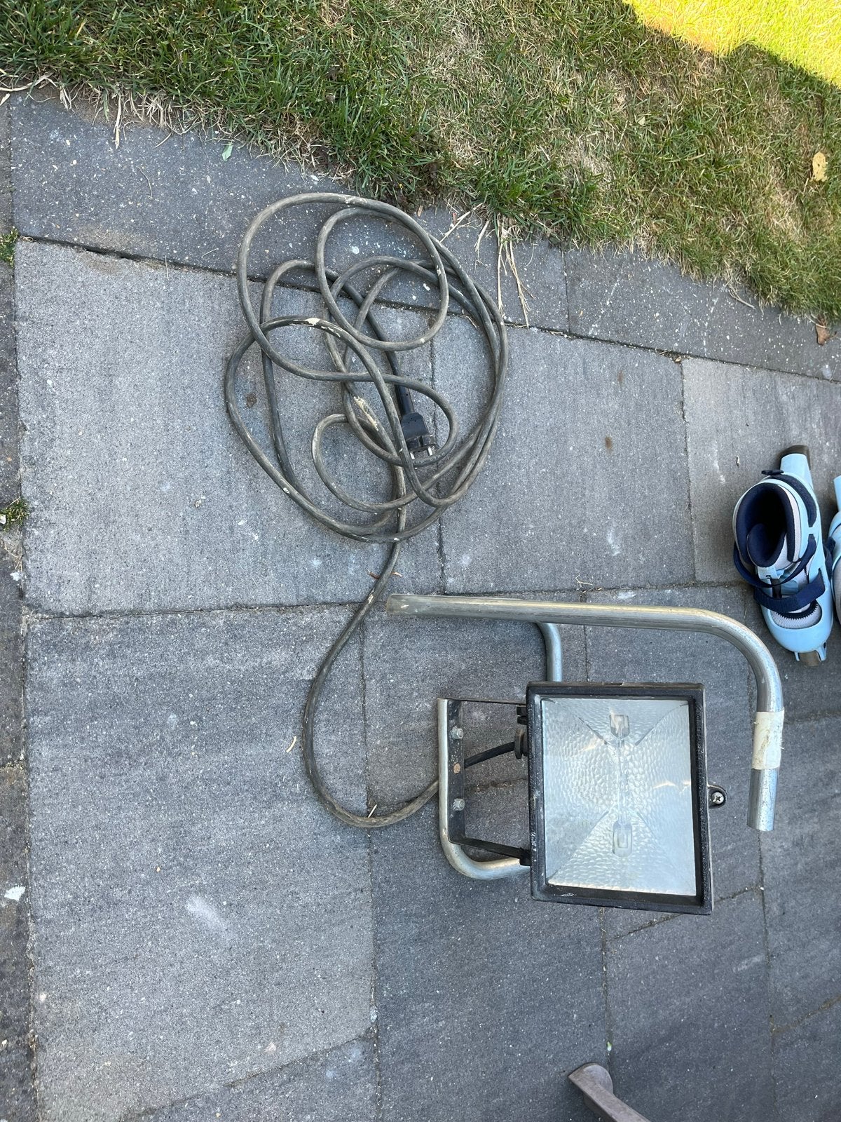 Bouwlamp met armatuur en lange kabel, Doe-het-zelf en Verbouw, Bouwverlichting, Ophalen, Gebruikt, Met statief, Lamp met armatuur