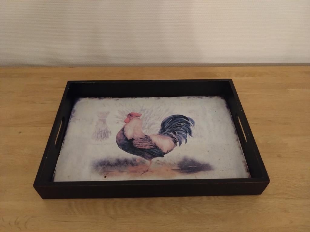 Decoratief dienblad met haanprint, Huis en Inrichting, Woonaccessoires | Overige, Gebruikt, Ophalen of Verzenden