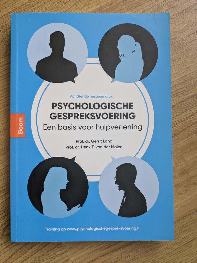 Psychologische Gespreksvoering, Boeken, Studieboeken en Cursussen, Gerrit Lang, Henk T. van der Molen, Nieuw, Gamma, HBO