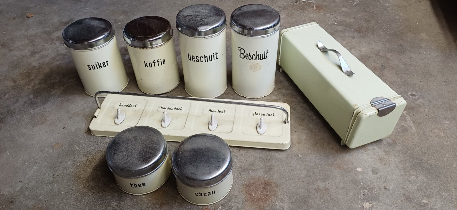 Te koop  emaille keuken set, Ophalen, Gebruikt, Overige