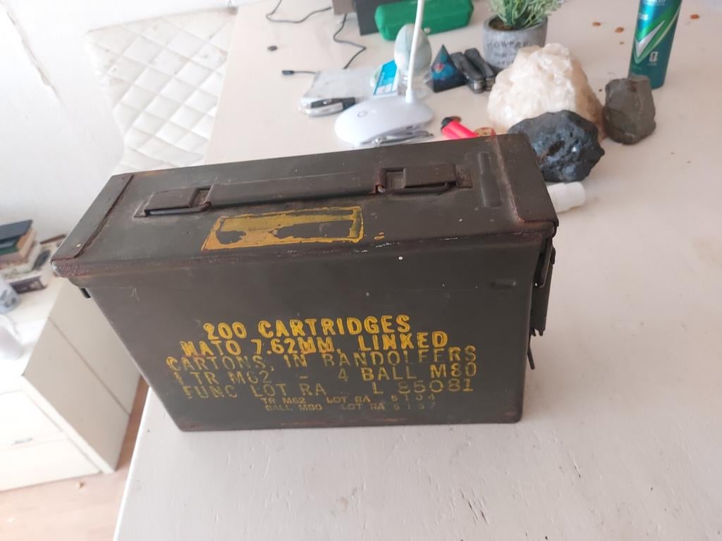 Originele Munitiebox NATO 7.62mm - Militaria Collectie, Ophalen of Verzenden, Landmacht, Kist of Geocache