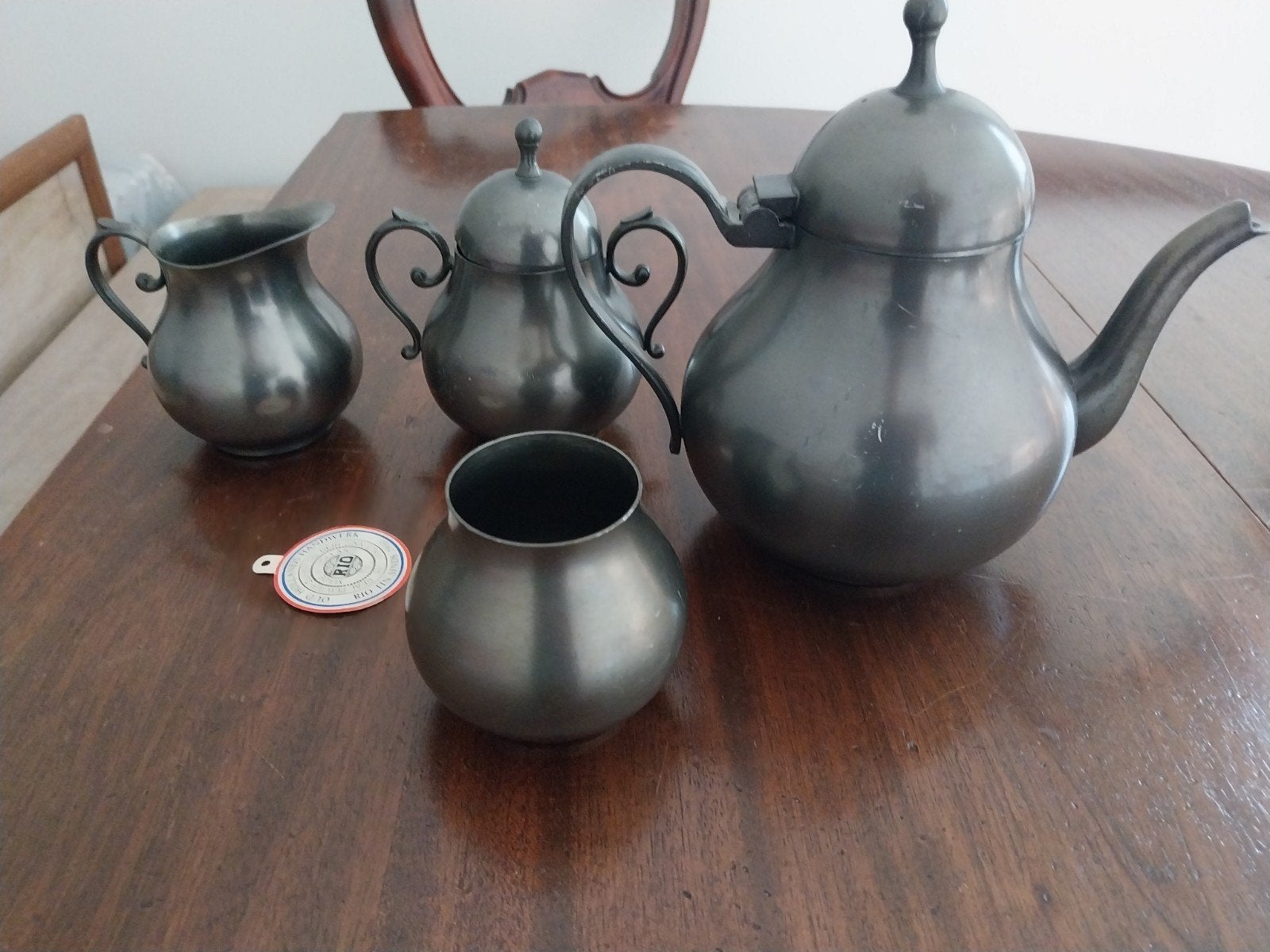 Tinnen theeservies, Antiek en Kunst, Ophalen of Verzenden