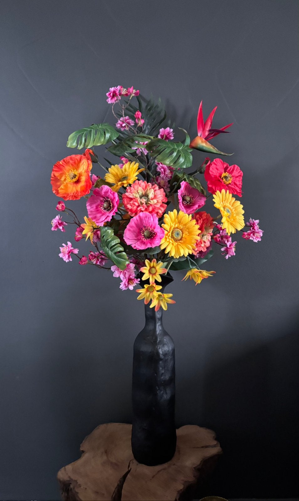 Prachtig zijden bloemen boeket + Light & Living vaas 100cm, Binnen, Www.discountfashioncorner.nl, 100 cm, Ophalen of Verzenden