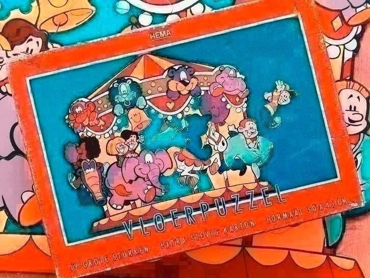 Vintage Hema vloerpuzzel, Kinderen en Baby's, Speelgoed | Kinderpuzzels, Ophalen of Verzenden, 10 tot 50 stukjes, Gebruikt, 2 tot 4 jaar