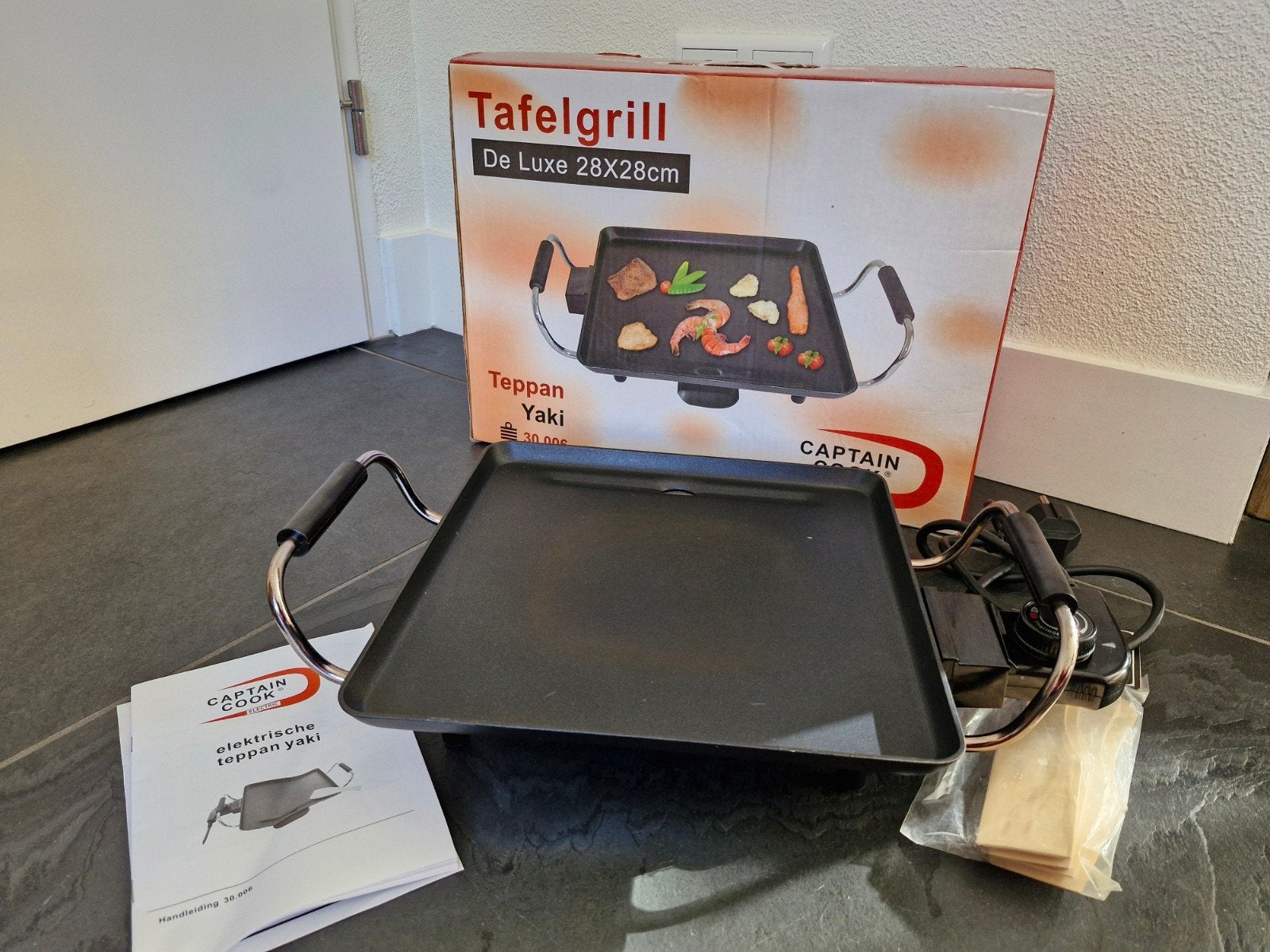 Tafelgrill, teppan yaki Captain Cook 28x28cm, gourmetten, Witgoed en Apparatuur, Ophalen of Verzenden, Gebruikt, Minder dan 4 personen