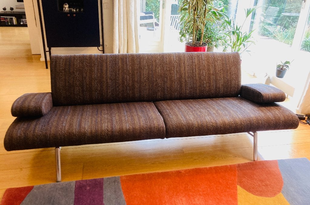 3-zits bank Harvink Armslag, stof De Ploeg, chromen poten, Huis en Inrichting, Banken | Bankstellen, Driepersoons, 75 tot 100 cm