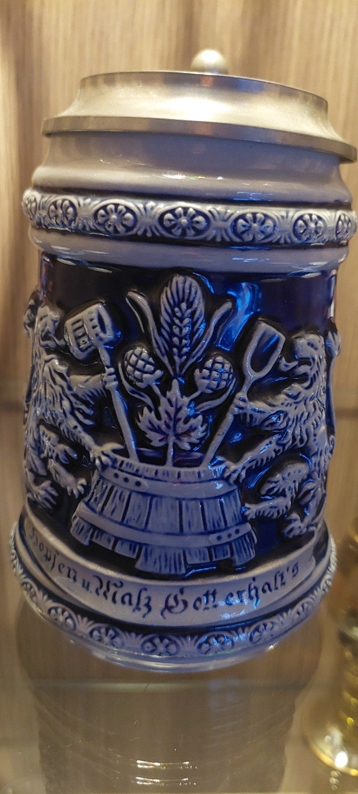Vintage Zöller-Bier Bierpul met Tin Deksel, Antiek en Kunst, Ophalen of Verzenden