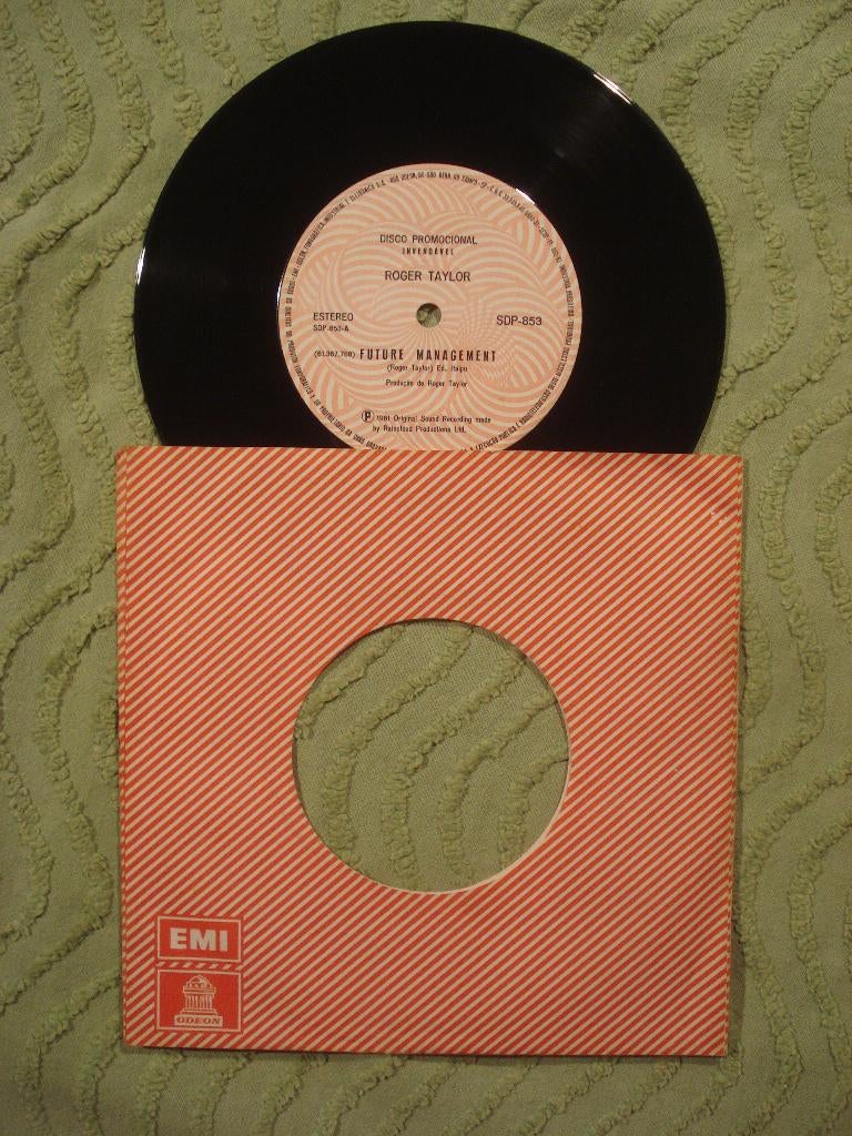 Roger Taylor 7" Vinyl Single: ‘Future Management’ (Brazilië), Ophalen of Verzenden, Zo goed als nieuw, Pop