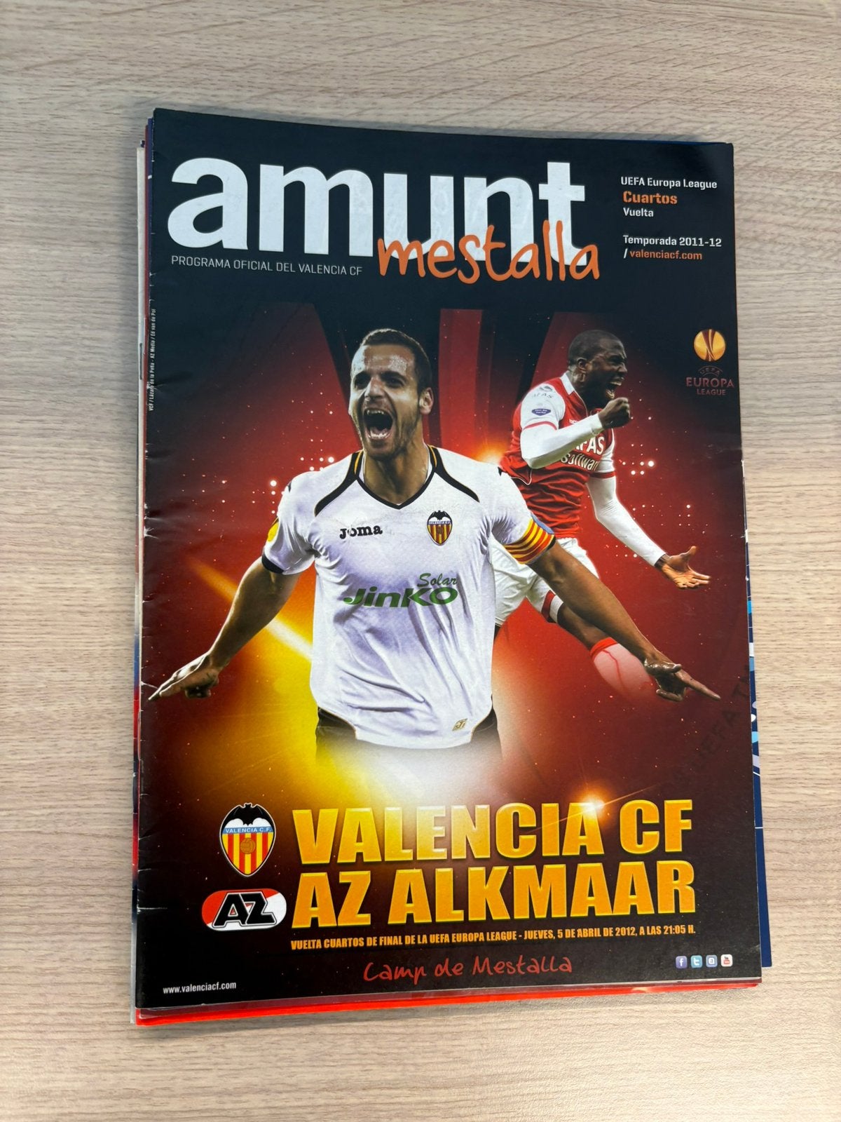 Programmaboekje Valencia - AZ, Ophalen of Verzenden, Zo goed als nieuw, AZ, Boek of Tijdschrift