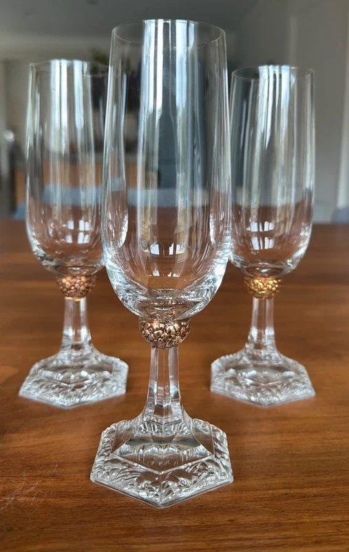 6 Rosenthal Classic Rose Maria Gold flutes, Ophalen of Verzenden, Zo goed als nieuw, Overige typen