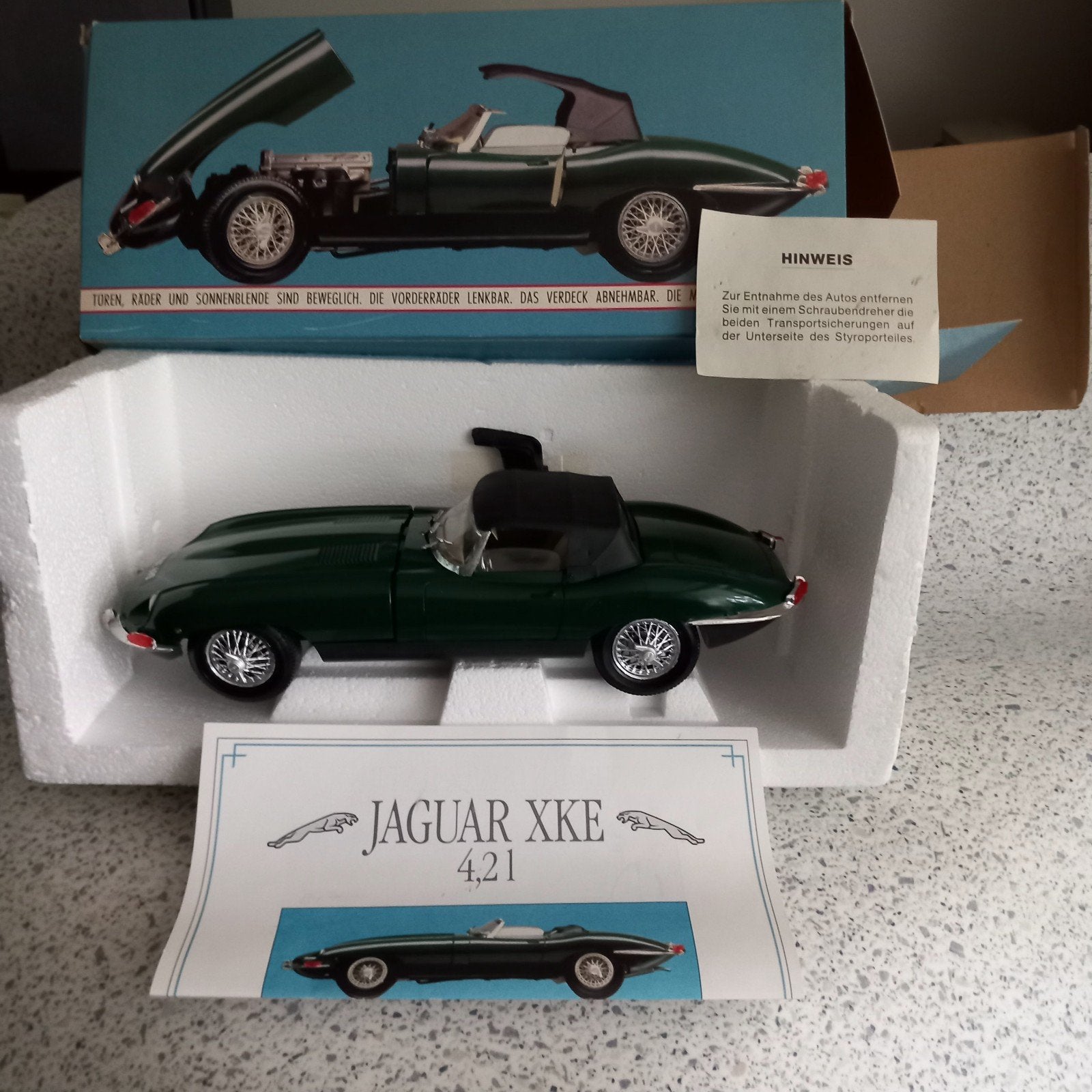 Jaguar E-type Roadster Polistil groen, Ophalen of Verzenden, Nieuw, Overige merken